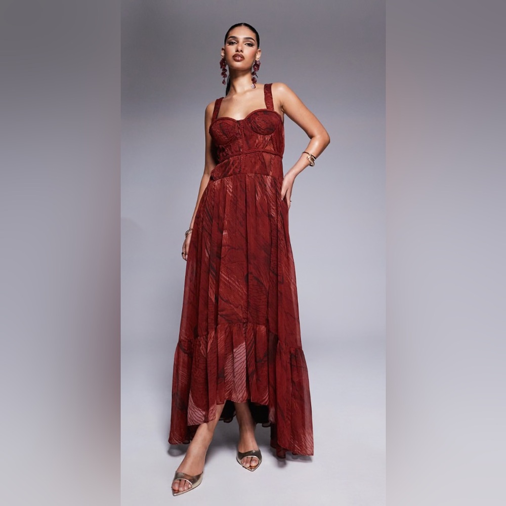 ASOS Burnt Red Strappy Maxi Dress